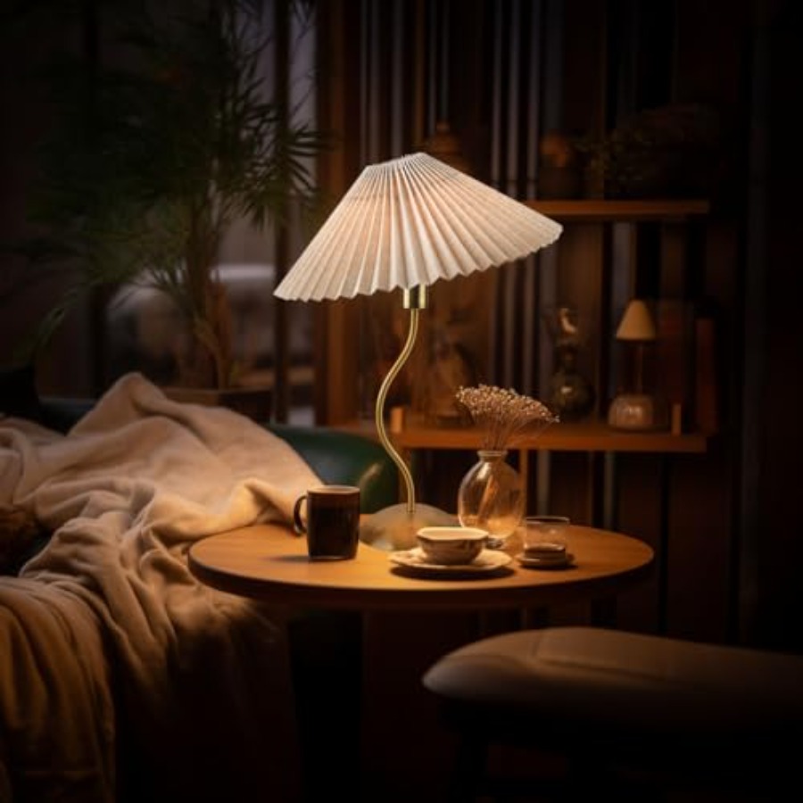 Small Pleated Table Lamp Bedsi - Home Decor Lamp 评论和价格