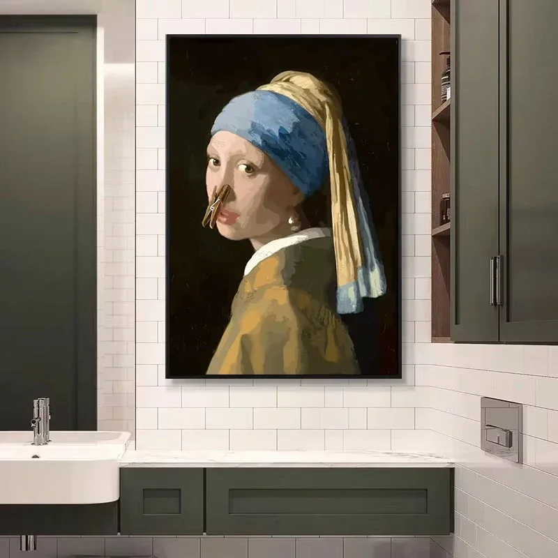 Funny Mona Lisa Wearing Pearls - Home Decor Scrap 评论和价格