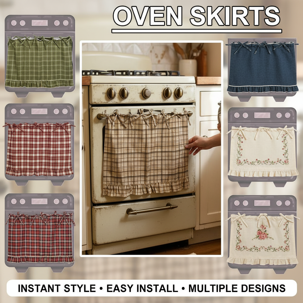 Oven Skirt Artisanal Farmhouse - Home Decor Curtain 评论和价格