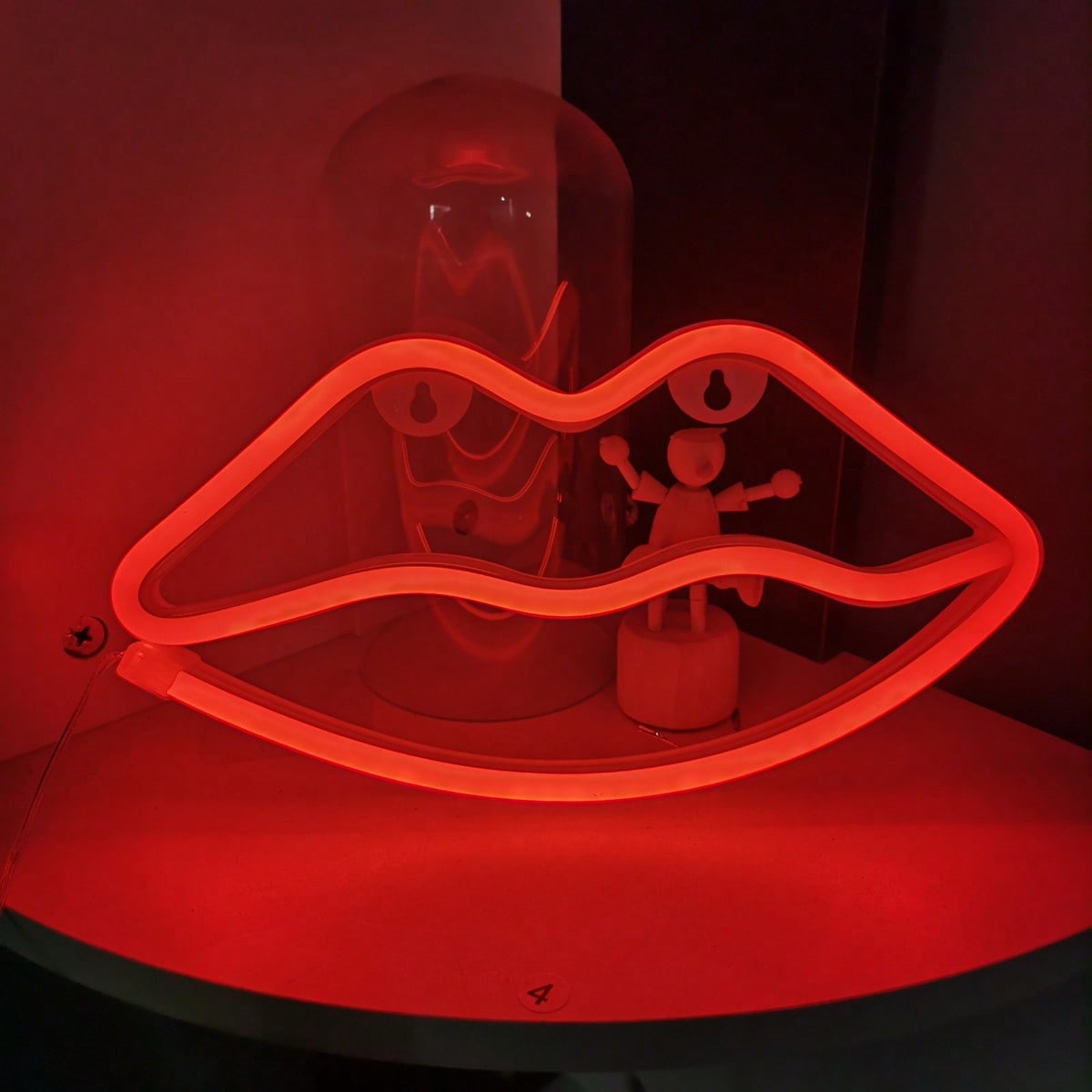 1 Pack Red Lips LED Neon Sign, - Home Decor Lamp 评论和价格