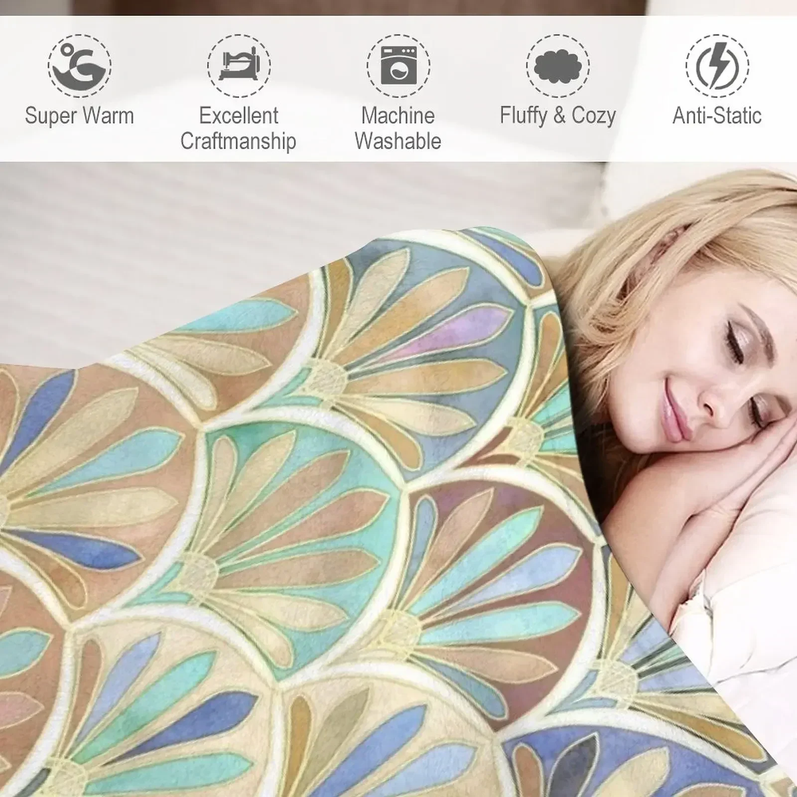 Autumn Neutrals Vintage Twenti - Neutral Throw Blanket 评论和价格